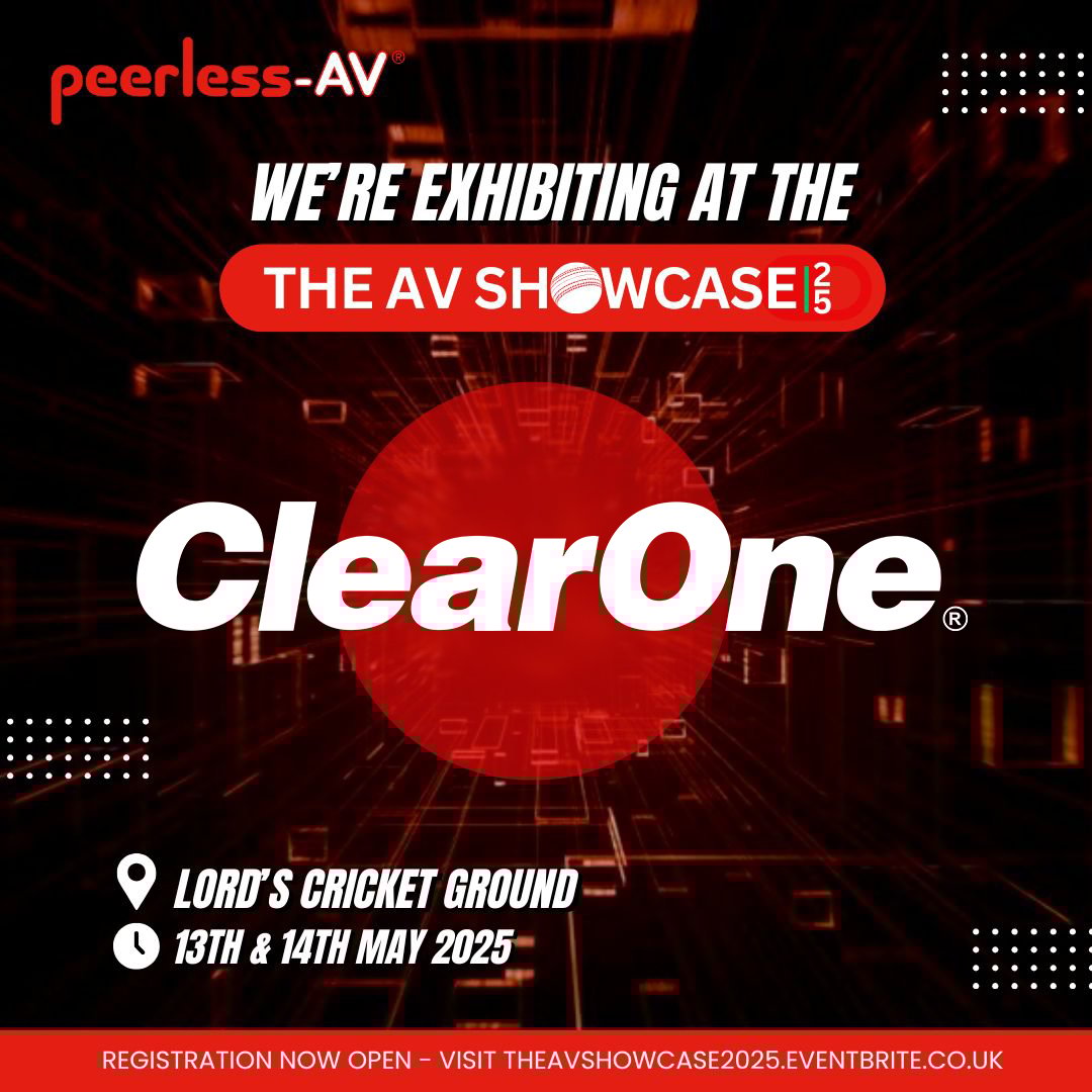 Join us at Stand P16 in the AV Showcase by Peerless-AV at the iconic Lord’s Cricket Ground, London on Tuesday, May 13th, and Wednesday, May 14th, 2025!

Explore Innovative AV Solutions from ClearOne Designed for Simplifying Pro Audio in Meeting and Learning Spaces.