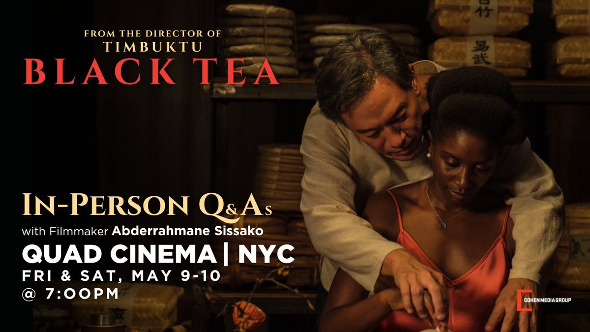Oscar-nominated filmmaker Abderrahmane Sissako joins @quadcinema audiences for post-film Q&amp;As at select screenings of BLACK TEA this weekend. Get tickets and more info today at quadcinema.com.