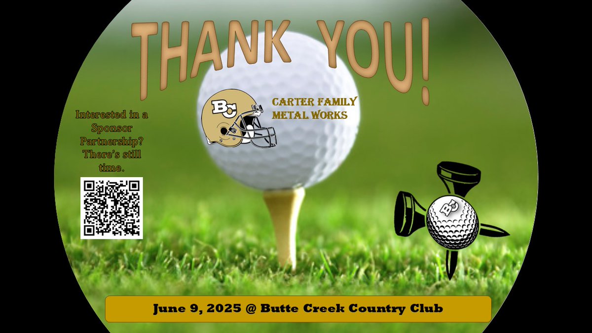ButteFootball's tweet image. Thank You Carter Fam Metal for the Raffle Basket Prize!
Get in on the fun at Butte Creek Country Club, June 9 and have a good time with Your Roadrunners! Interested in Becoming a 2025 Program Sponsor? Hit the QR Code in the graphic, Or this link charitygolftoday.com/event?e=18463&… #BCPride