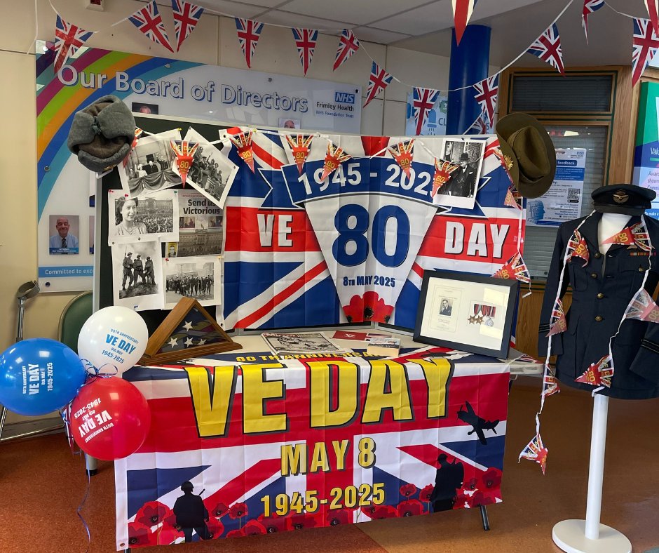 🇬🇧 Today, 80 years since #VEDay, when the Second World War came to an end in Europe, we at #FrimleyHealth came together to honour the courage and sacrifices of those who fought for our freedom, and to celebrate their achievement. 

#VEDay80
#VE80