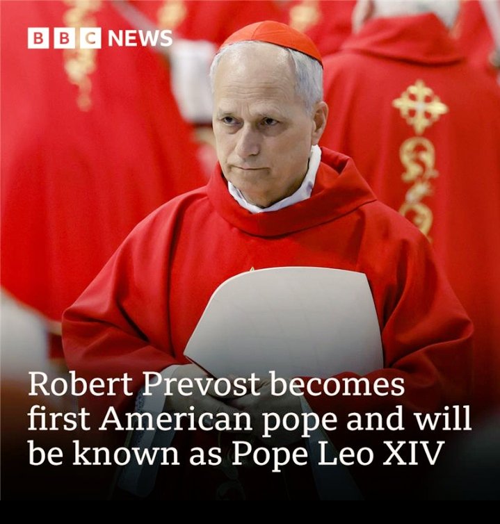 ZendiQAI's tweet photo. Robert Prevost has become the first American pope and will be known as Pope Leo XIV
 
Follow live: https://t.co/s4yHjLKMFp https://t.co/xSWZBfQxgv
