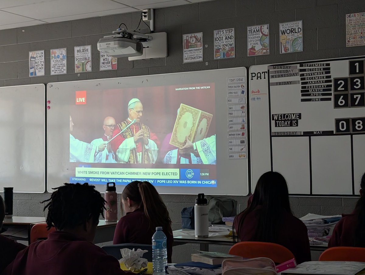 fi_mme's tweet photo. Listening to our new Pope Leo XIV and celebrating with Catholics around the world via Livestream. #DCDSBFaith @archtoronto @OECTAProv https://t.co/neAAQkiPAK