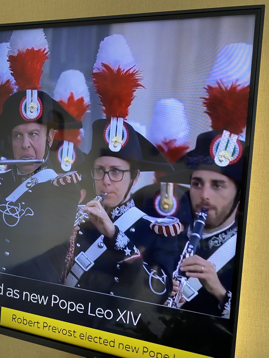 Peteonone's tweet photo. Is that @sueperkins taking part in #PopeLeo’s unveiling?? https://t.co/z2CQ0PnPB6