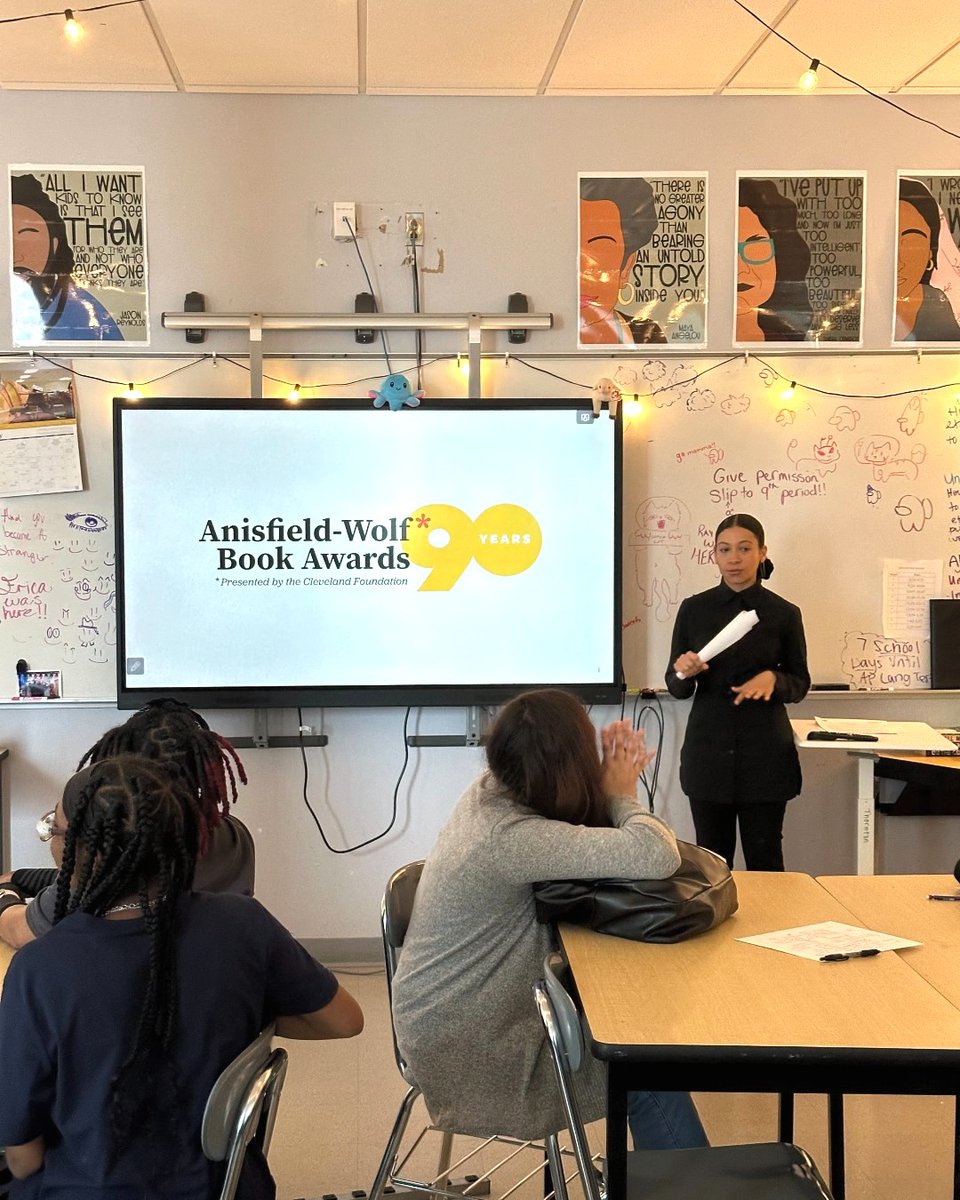 Kortney Morrow, the Program Director for AWBA, led a generative poetry workshop at Cleveland School of the Arts featuring AWBA-winning books of poetry by Monica Youn and Janice N. Harrington. 

The AWBA canon is filled with works that educate and inspire. 
anisfield-wolf.org/winners/