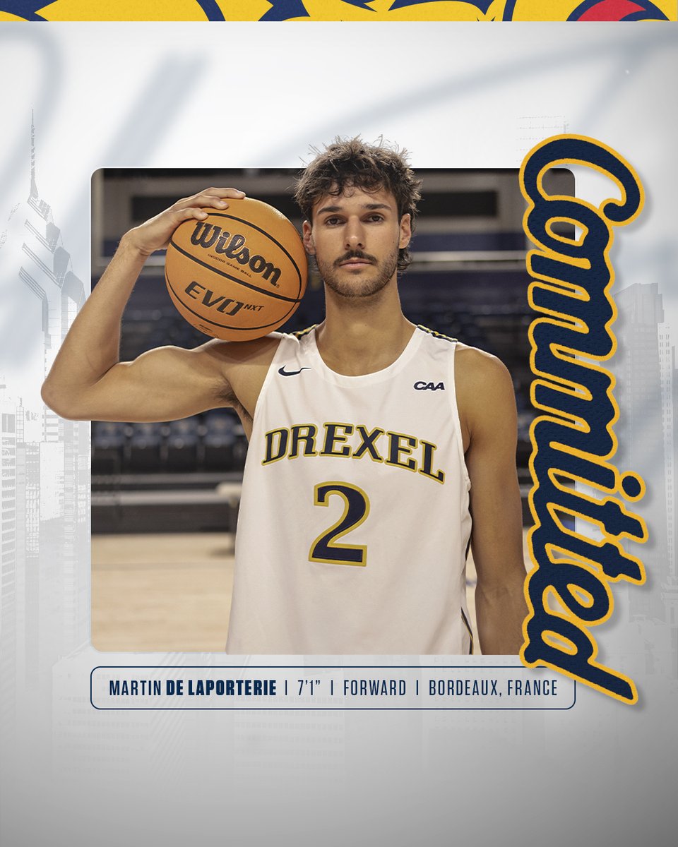 Drexel Men's Basketball (@drexelmbb) on Twitter photo Signed ๐, welcome <a href="/_martindlp_/">Martin de Laporterie</a> ๐
7โ1โ Forward from Yavapai College (Juco)
- 12.8 ppg, 6.4 rpg, and 1.3 bpg in 2024-25
- Juco Top 100 Honorable Mention
- ๐ซ๐ท
#FearTheDragon๐ Signed ๐, welcome <a href="/_martindlp_/">Martin de Laporterie</a> ๐
7โ1โ Forward from Yavapai College (Juco)
- 12.8 ppg, 6.4 rpg, and 1.3 bpg in 2024-25
- Juco Top 100 Honorable Mention
- ๐ซ๐ท
#FearTheDragon๐