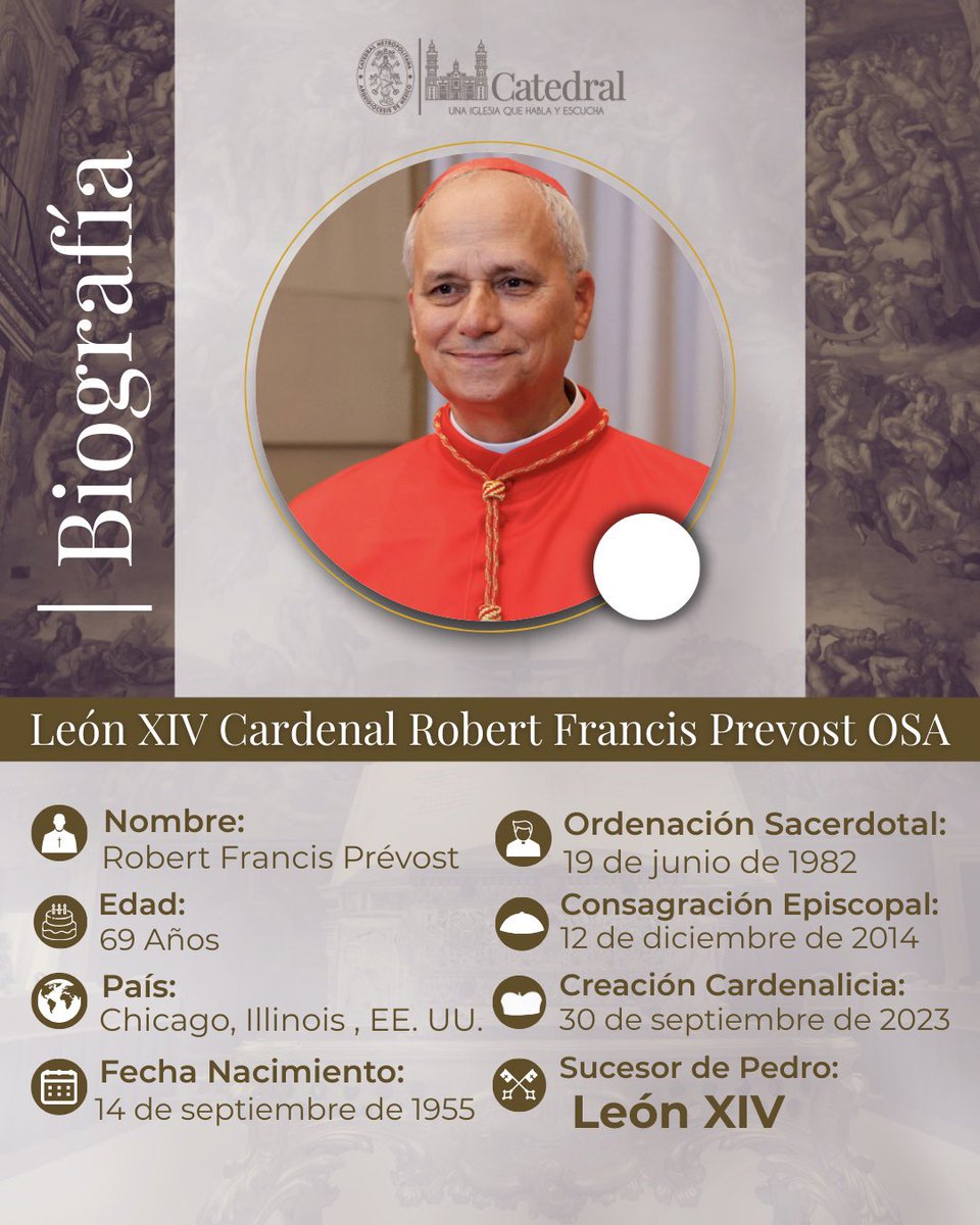 azucenau's tweet photo. 🚨¿Quién es Robert Prevost? Datos que debes saber del ahora papa León XIV 👇🏼 https://t.co/37XOVU1KzV