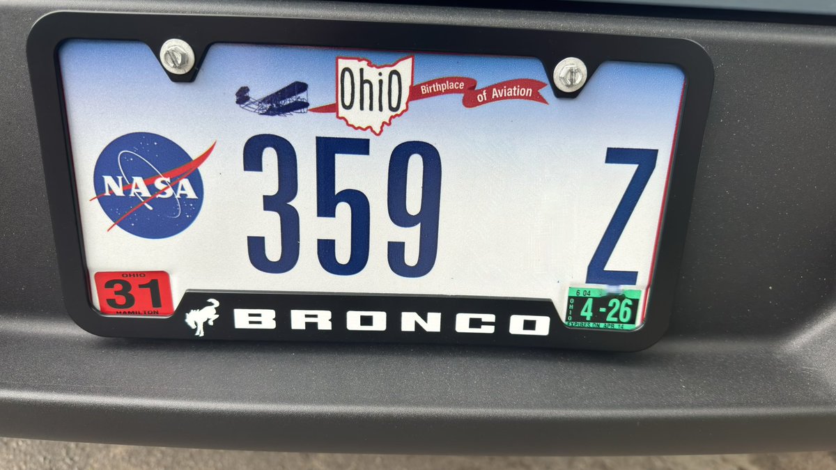 Received my sporty new NASA plate today. 🚀👩‍🚀