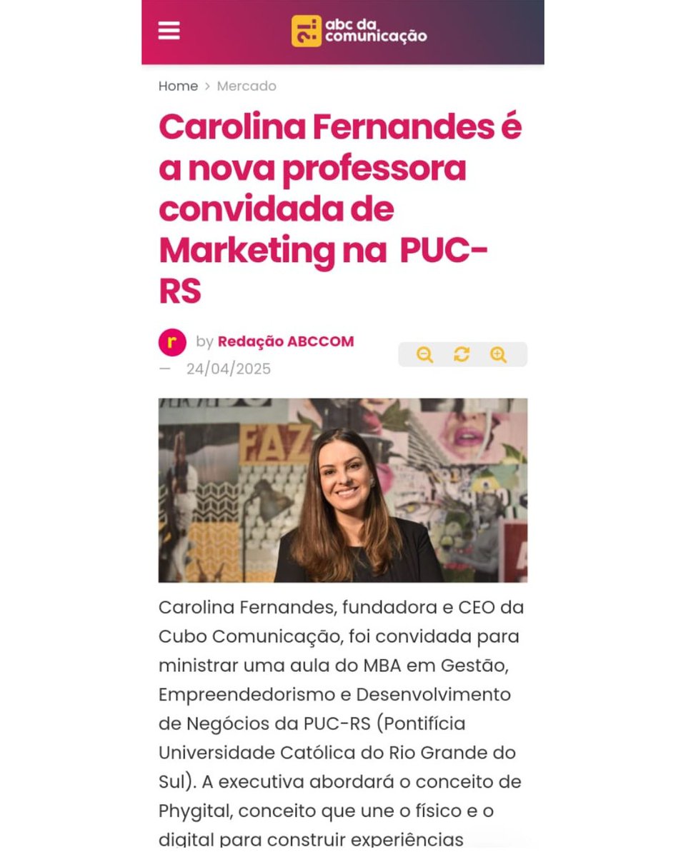 carufernandes's tweet image. Gravei uma aula especial para o MBA da Pós PUCRS Online sobre Phygital e Transição Híbrida.

Saiu destaque no Grandes nomes da propaganda e na @abccom_vc.

Link na bio.

📢 Quer esse tipo de conteúdo na sua empresa ou evento? Me chama.

#Phygital #Marketing #PUCRS #CaruFernandes