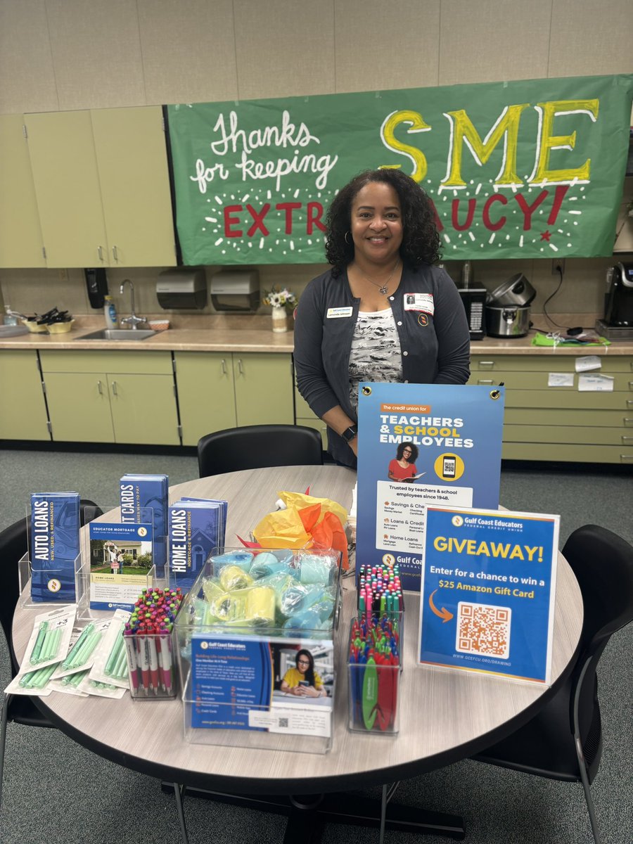 Gulf Coast Educators Federal Credit Union (@gcefcu) on Twitter photo Stopped by <a href="/SME_Sparklers/">Sugar Mill Elementary</a> to treat the awesome staff to breakfast. Happy Teacher Appreciation Week! Stopped by <a href="/SME_Sparklers/">Sugar Mill Elementary</a> to treat the awesome staff to breakfast. Happy Teacher Appreciation Week!