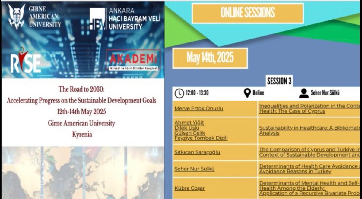 You are welcome to join us, Merve Ertok Onurlu, Kübra COŞAR, Sitkican Saraçoğlu, DİLEK USLU, at the RISE-2025 Conference <a href="/girneamerican/">Girne American Uni</a> &amp; <a href="/iibf_ahbv/">HBV İİBF</a> 

rise.gau.edu.tr

14 May 2025 12:00 istanbul 
Zoom 
hbv-edu-tr.zoom.us/j/97082578124?…
Toplantı Kimliği: 970 8257 8124
Parola: 114568