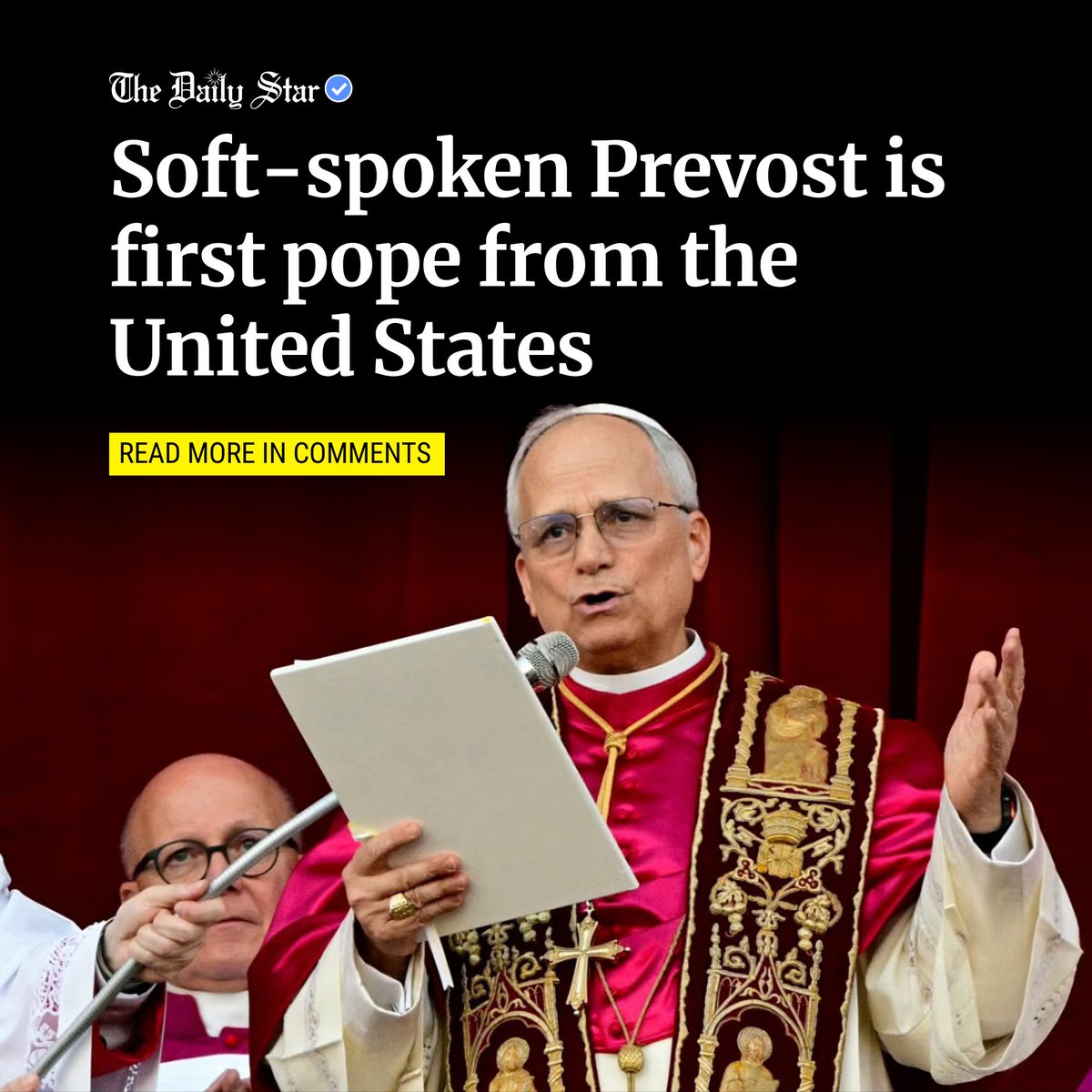 dailystarnews's tweet photo. Robert Francis Prevost, the first pope from the United States, has a history of missionary work in Peru but also a keen grasp of the inner workings of the Church.

#Prevost #PopeLeoXIV https://t.co/sL0UR2f51a