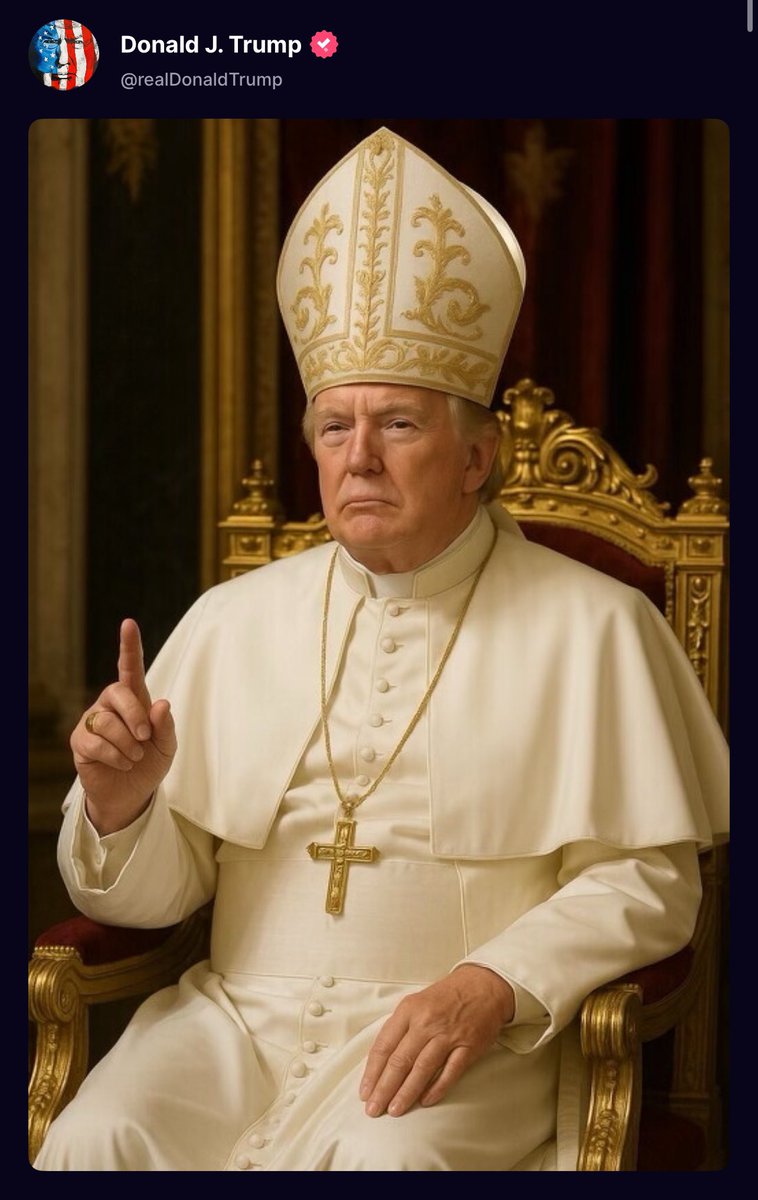 BongoIdeasHQ's tweet photo. @CNN Now, we all understand why President Trump dresses up in the pope outfit. Nothing is a coincidence. Everything is planned. https://t.co/jx0KRx9bAL