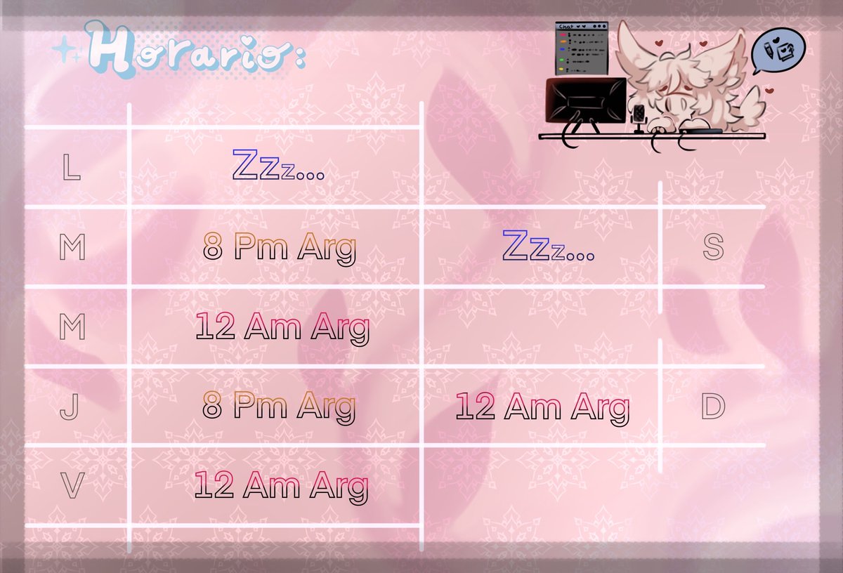 SakuraWolf2002's tweet photo. Here is the schedule for my streams on Kick or Twitch — I’m mostly streaming on Kick. I’ll be waiting for you with open arms <3

#stream #kick #twitch #streamer #games #draw #fun https://t.co/sqEZP5C8ec