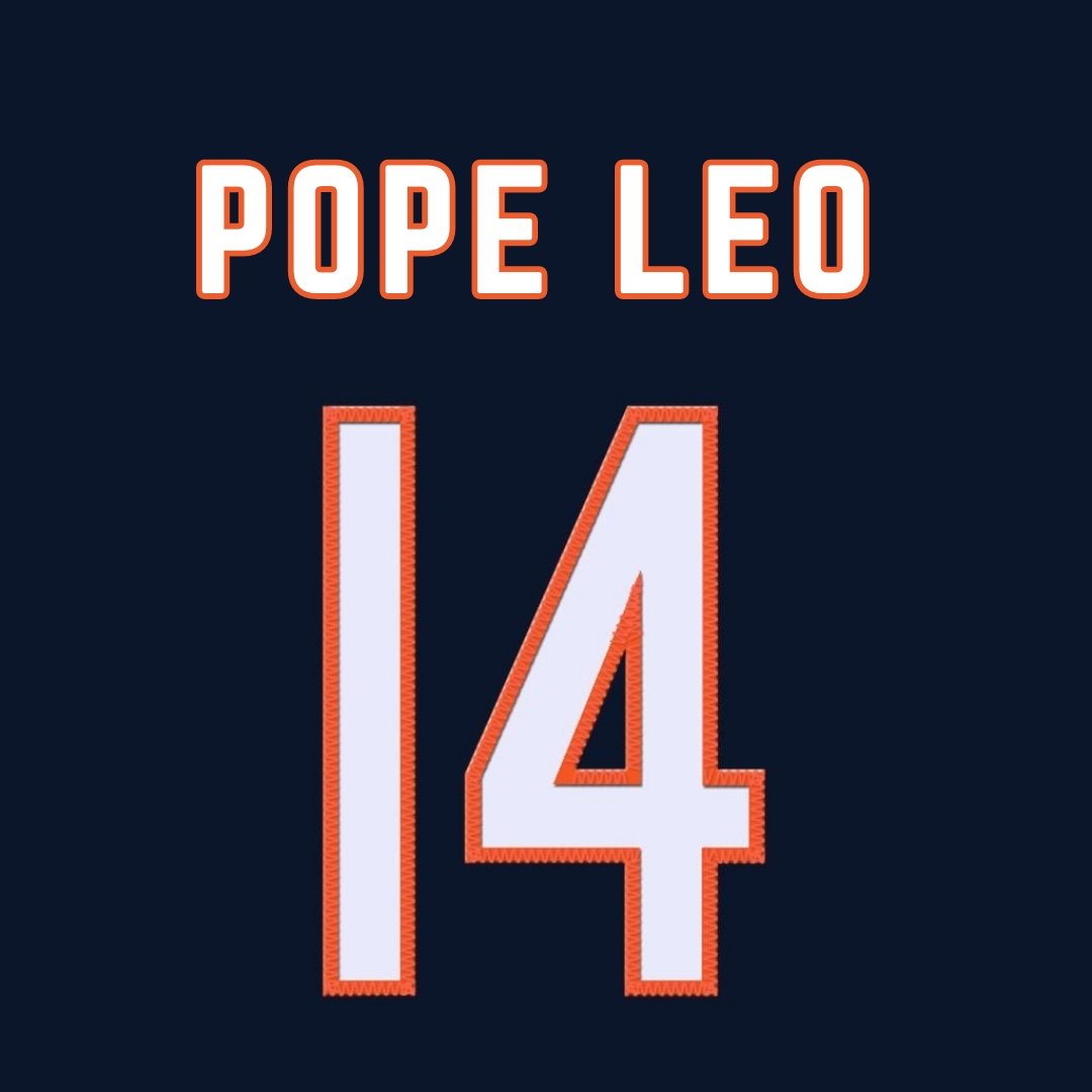 Grim (@grimpost) on Twitter photo Chicago Bears new Pope, Robert Francis Prevost (<a href="/Pontifex/">Pope Leo XIV</a>) is wearing number 14. Last assigned to Olamide Zaccheaus. #DaBears Chicago Bears new Pope, Robert Francis Prevost (<a href="/Pontifex/">Pope Leo XIV</a>) is wearing number 14. Last assigned to Olamide Zaccheaus. #DaBears
