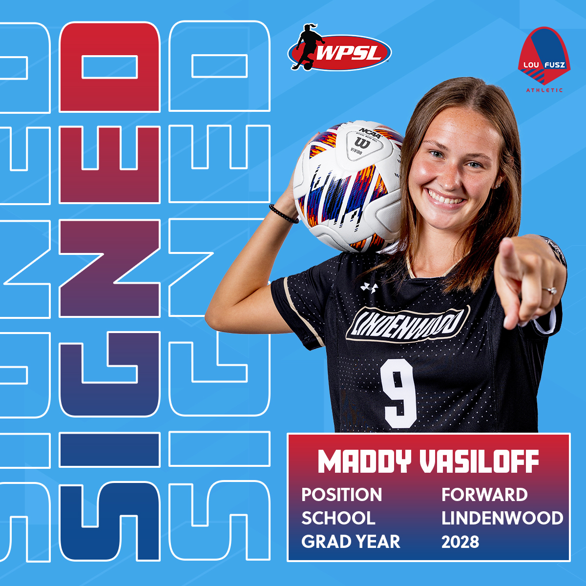 Signed! Joining us for the 2025 <a href="/WPSL/">Women’s Premier Soccer League</a> season is <a href="/LindenwoodWSOC/">Lindenwood Women's Soccer</a> forward and <a href="/LouFuszSoccer/">Lou Fusz Soccer Club</a> alum Maddy Vasiloff! Welcome, <a href="/maddyvasiloff/">Maddy Vasiloff</a>!