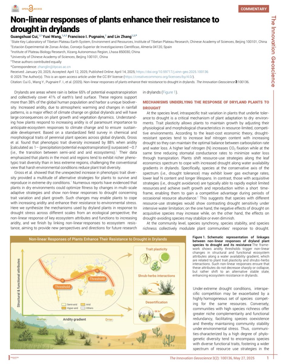 SciencNews's tweet photo. Non-linear responses of plants enhance their resistance to drought in drylands. #geoscience #news #TIC2025 #science
https://t.co/u4qeEKdbYG https://t.co/dzMD2pBvPe
