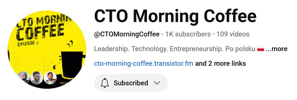 Sebastian Gębski (@liveweird) on Twitter photo 🇵🇱 No i pękło nam 1000 subskrybentów <a href="/CTOMorning/">CTO Morning Coffee</a> Coffee ☕ na YT 😹.
Nie, wcale tego jednego ostatniego suba nie wyżebrałem - dementuję pogłoski, a dowodów nie ma ... 🙅
P.S. Dzięki dla wszystkich, którzy się zapisali 🙇. It's still Day 1 💪.
/cc: <a href="/tonyszko/">Tomasz Onyszko</a> , <a href="/wjptak/">Wojtek Ptak</a> 🇵🇱 No i pękło nam 1000 subskrybentów <a href="/CTOMorning/">CTO Morning Coffee</a> Coffee ☕ na YT 😹.
Nie, wcale tego jednego ostatniego suba nie wyżebrałem - dementuję pogłoski, a dowodów nie ma ... 🙅
P.S. Dzięki dla wszystkich, którzy się zapisali 🙇. It's still Day 1 💪.
/cc: <a href="/tonyszko/">Tomasz Onyszko</a> , <a href="/wjptak/">Wojtek Ptak</a>