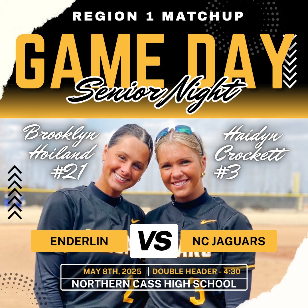 NCJagsoftball's tweet image. Game Day and Senior Night! Come join us as we honor our seniors and take on the Enderlin Eagles! 
Varsity double header!
First pitch at 4:30pm! 🥎