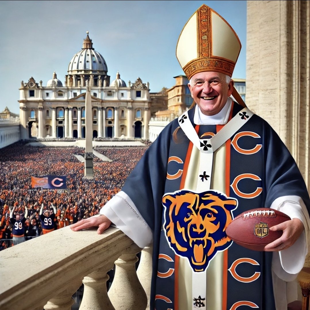 tehrileyfactor's tweet photo. Time to put some $$$ on da Bears? #chicago #america #newpope #vatican #pope https://t.co/p8rxGcsQTQ