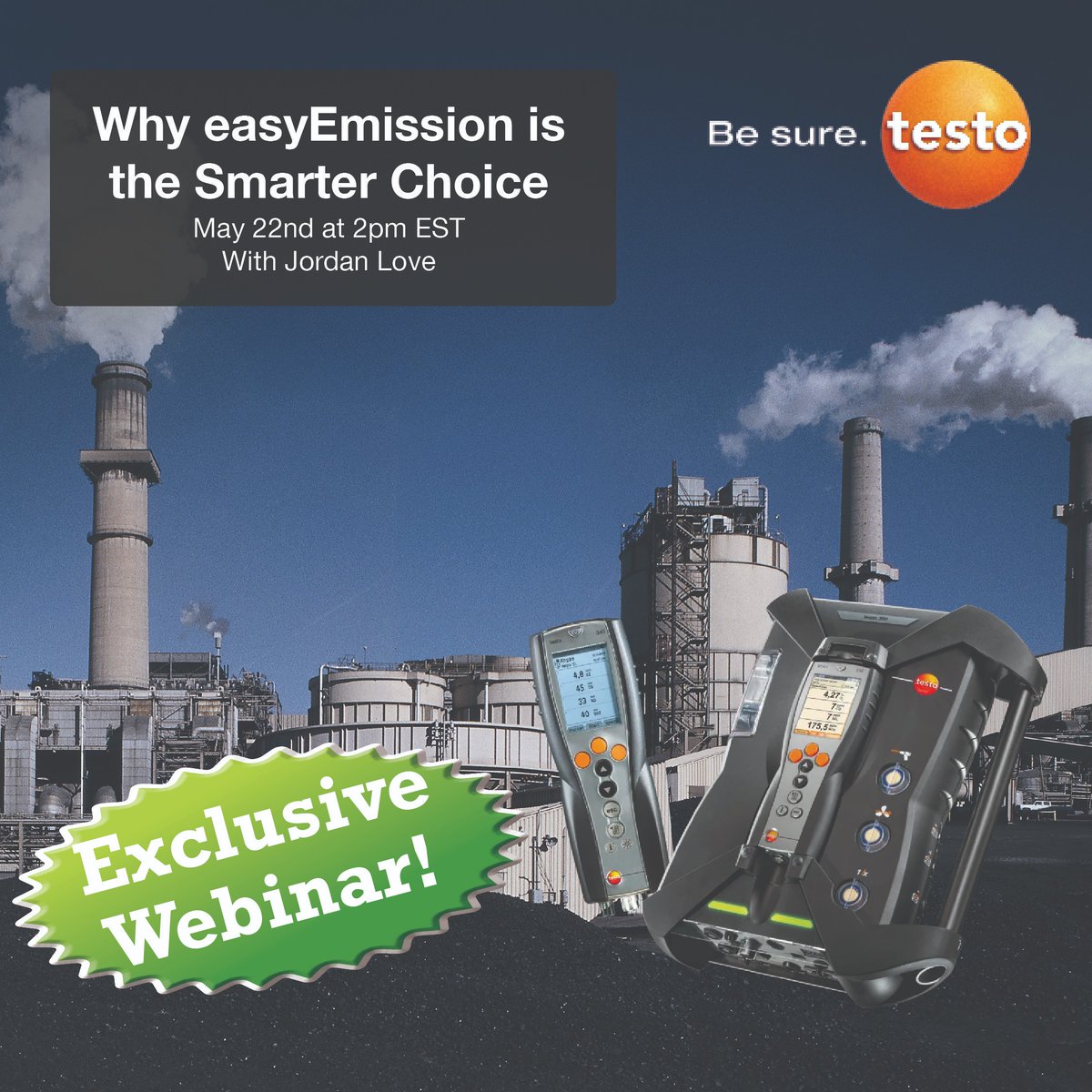 🚨 Got 20 minutes? Discover a smarter way to test!
Join our new webinar series &amp; see how Testo's easyEmission software:
✅ Connects seamlessly
✅ Cuts reporting time
✅ Adapts to your workflow

📅 May 22 | 🕑 2PM EST | 🎙️ Hosted by Jordan Love

ow.ly/rfS650VPp2W