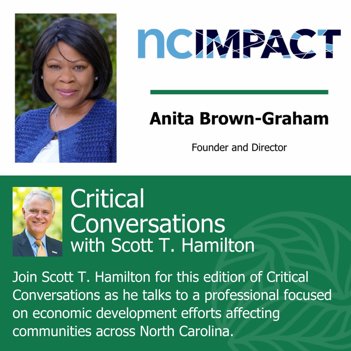 Golden LEAF (@ncgoldenleaf) on Twitter photo Focus on community economic development 💡
Golden LEAF's Scott Hamilton talks with <a href="/ncIMPACTsog/">ncIMPACT Initiative</a>'s <a href="/Anita4NC/">Anita Brown-Graham</a> about partnerships and working on the local level to address economic development needs.
🎥 Watch: goldenleaf.org/critical-conve…
#EconomicDevelopment #ncIMPACT Focus on community economic development 💡
Golden LEAF's Scott Hamilton talks with <a href="/ncIMPACTsog/">ncIMPACT Initiative</a>'s <a href="/Anita4NC/">Anita Brown-Graham</a> about partnerships and working on the local level to address economic development needs.
🎥 Watch: goldenleaf.org/critical-conve…
#EconomicDevelopment #ncIMPACT