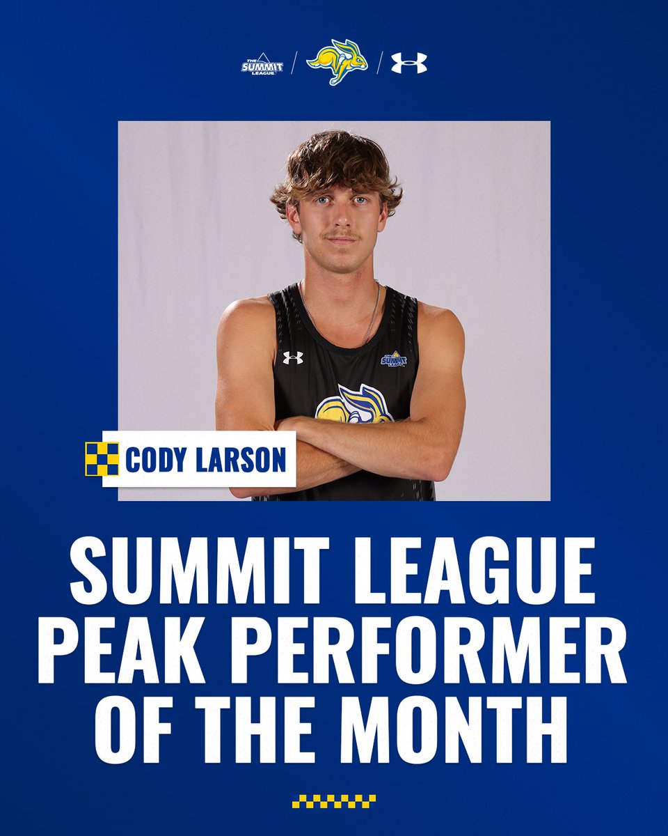 What a month for Cody 🤯

- Stanford Invite: 5000m SDSU record at 13:34.46, 1st
- Bryan Clay: 3000S record at 8:30.96, 7th
- Drake Relays: DMR record at 9:37.05, 1st

#GoJacks🐰