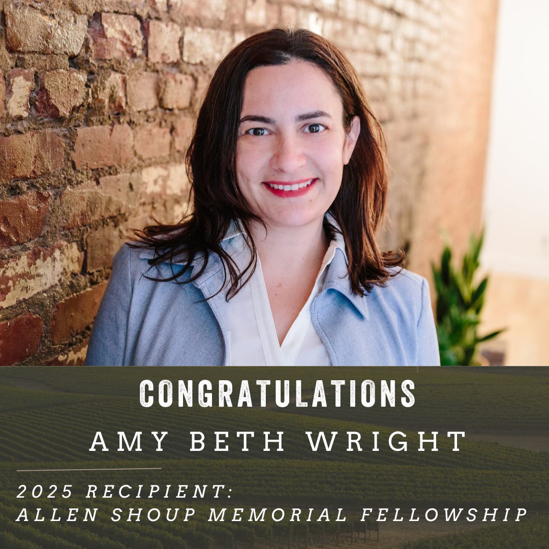 Congratulations to Amy Beth Wright, the 2025 recipient of the Allen Shoup Memorial Fellowship for #writers &amp; #communicators! 
Learn more at washingtonwine.org/washington-win…