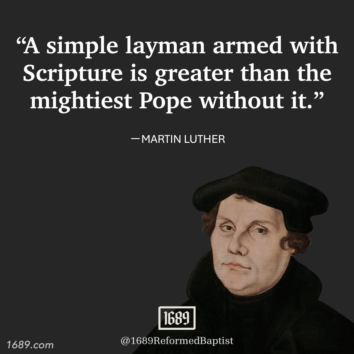 1689_baptist's tweet image. ⏤Martin Luther (1483-1546)

#Protestant #Reformation #RomanCatholic #Reformed #Church #ReformedBaptist #ReformedTheology #Christian #Christianity #MartinLuther