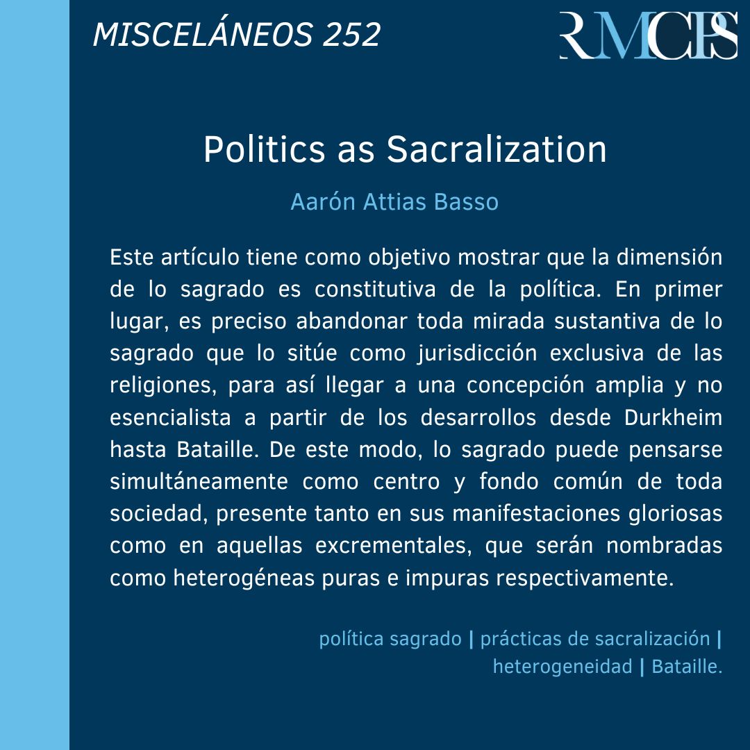 Revista Mexicana de Ciencias Políticas y Sociales tweet media