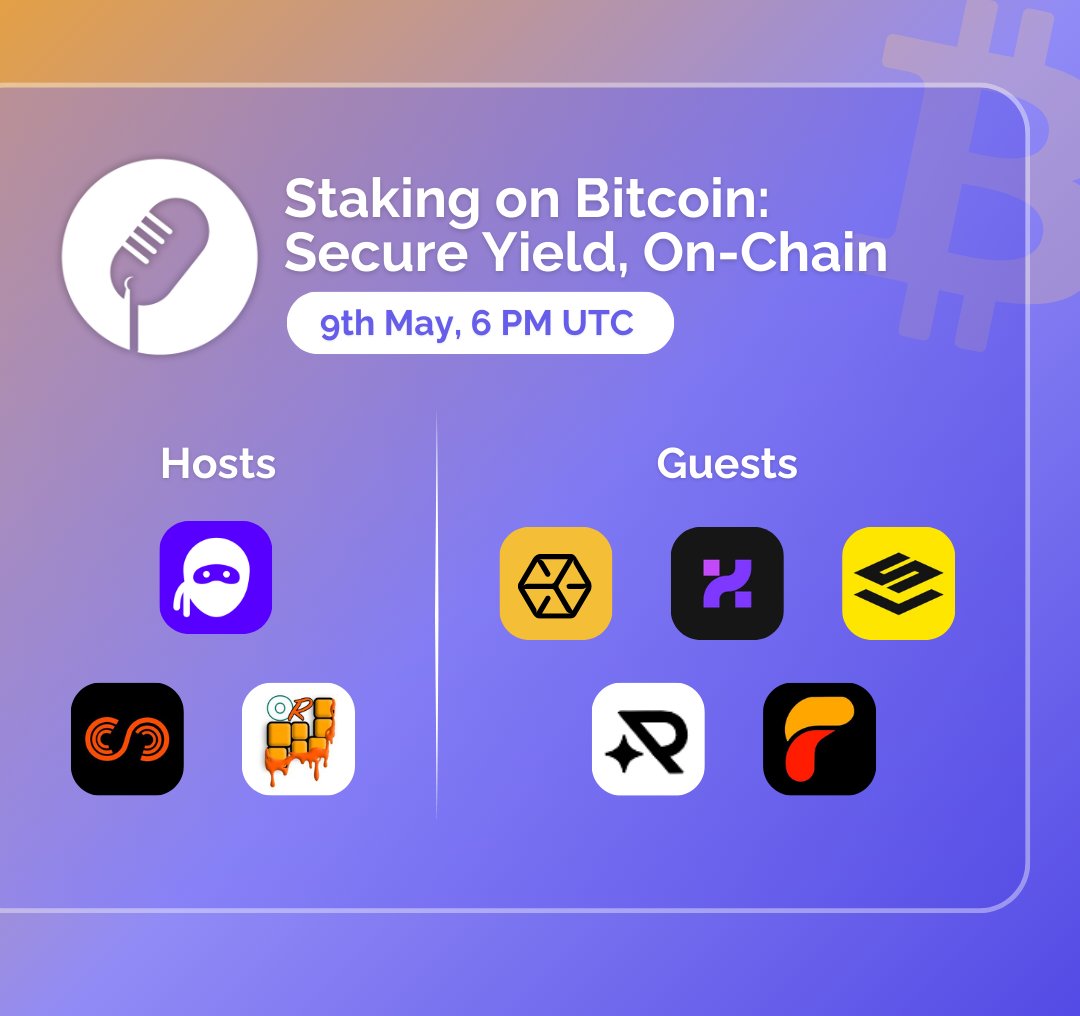 The Bitcoin Blitz #2 🟠🥷

Join us along with On Chain Revolution Podcast and Chaching for an in-depth discussion on staking on Bitcoin 

🗓️ 9th May, 6 PM UTC 

➡️ Everstake, Helix Labs, Sat Layer, Runiverse, Fluid Tokens

Hit the reminder below 🔽