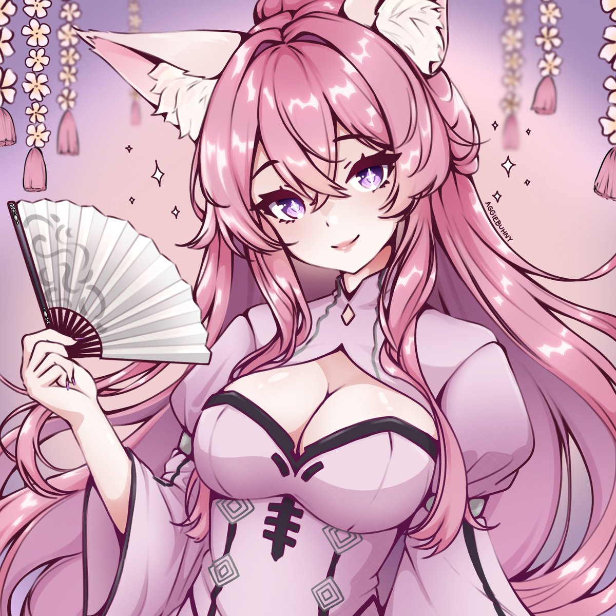 Sorry if my recent posts have been very melancholy.

Here's some pretty art for you, will you forgive this silly old kitsune for rambling~?

art by <a href="/AggieBuhny/">Aggie 🌸🐇🐛</a>