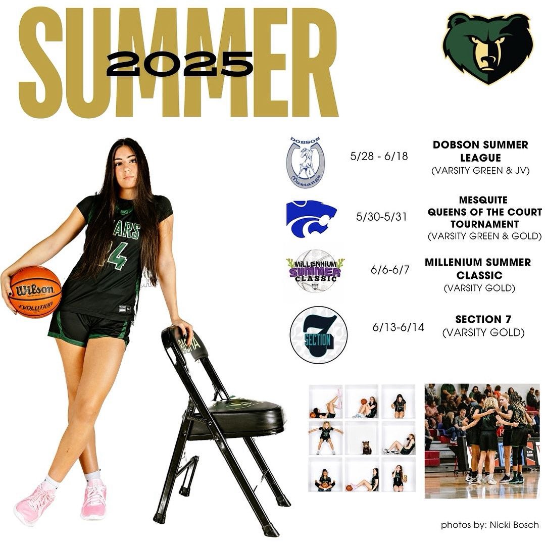 Basha Girls Basketball (@bashagbb) on Twitter photo Our Summer Events Schedule is SET!! 🔥🔥🔥
Don't miss out on all the things we are doing this summer. Must be enrolled in camp to participate.
🐻💚🏀
<a href="/bashabearnation/">Basha Bear Nation</a> <a href="/BashaAthletics/">Basha HS Athletics</a> <a href="/PGHArizona/">Prep Girls Hoops Arizona</a> Our Summer Events Schedule is SET!! 🔥🔥🔥
Don't miss out on all the things we are doing this summer. Must be enrolled in camp to participate.
🐻💚🏀
<a href="/bashabearnation/">Basha Bear Nation</a> <a href="/BashaAthletics/">Basha HS Athletics</a> <a href="/PGHArizona/">Prep Girls Hoops Arizona</a>