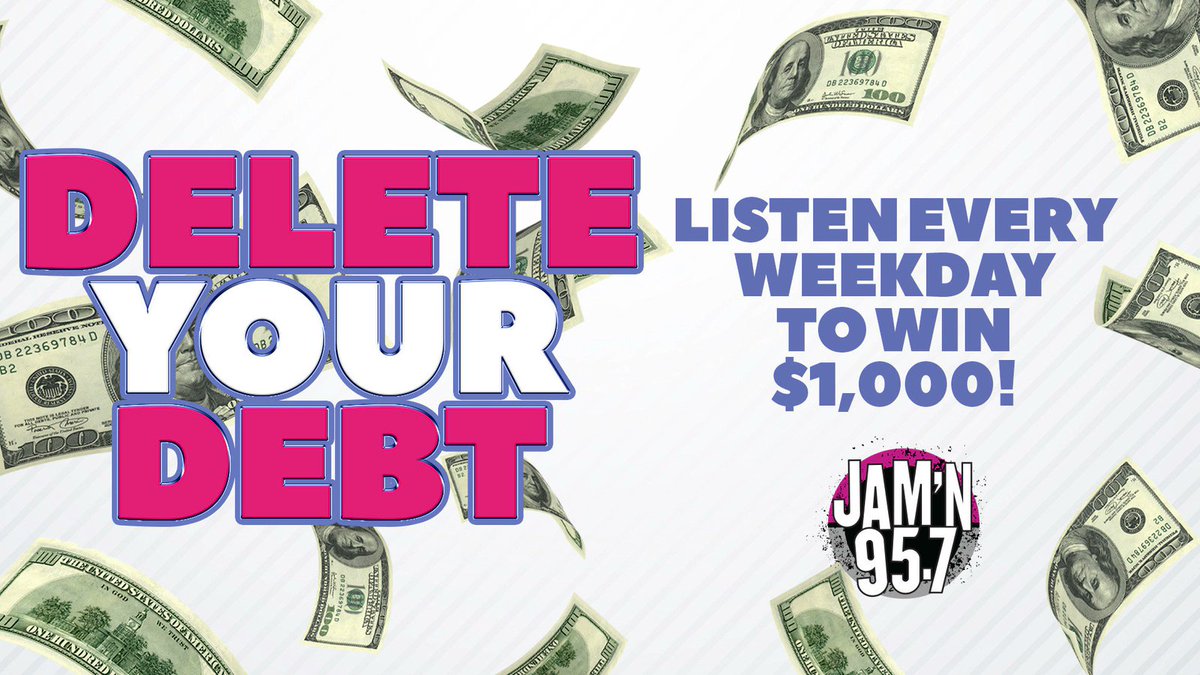 WIN $1,000 FROM JAMN 95.7! Tune in at the top of the hour to hear the keyword and enter it at jamn957.iheart.com/promotions/lis… for your chance to DELETE YOUR DEBT!

Listen on the free iHeart Radio app: iheart.com/listen