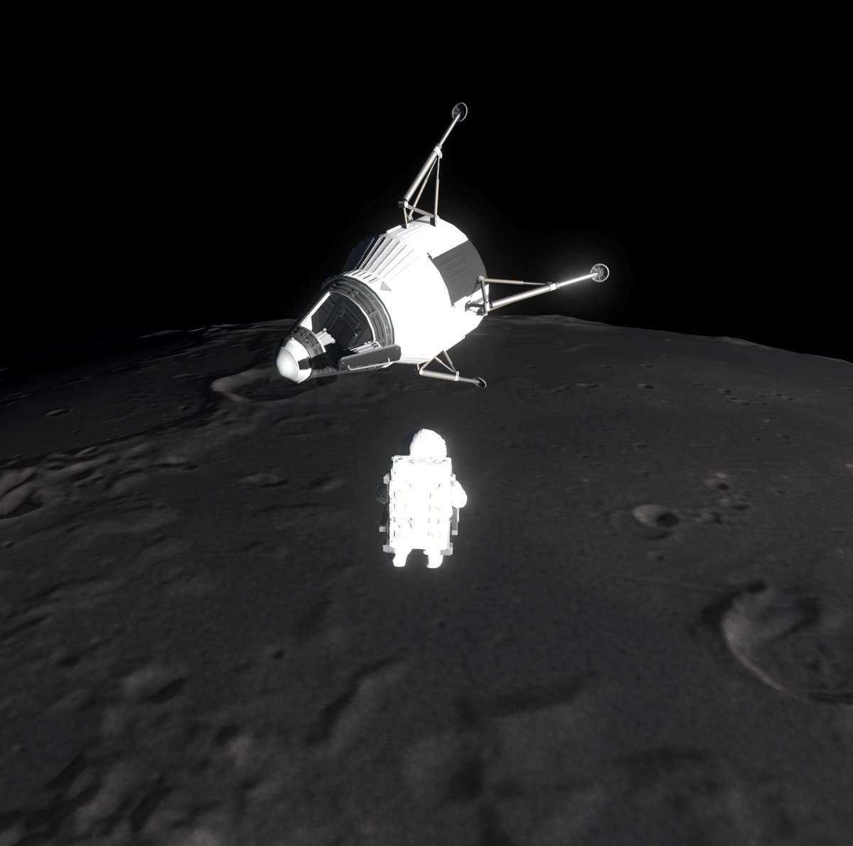 Spaceflight_Sim's tweet image. Check out how insanely great we managed to get the Moon to look in Spaceflight Simulator 2. And this runs on mobile phones!