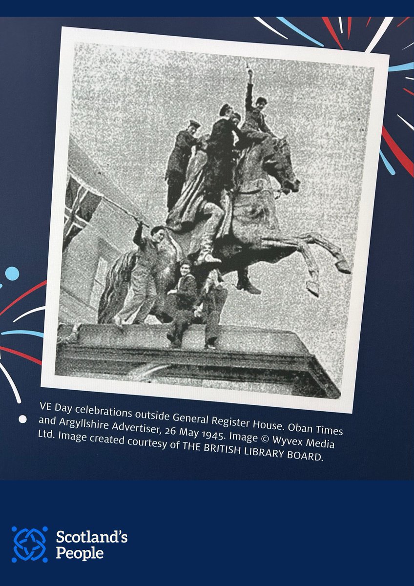 If you’re visiting General Register House, make sure you catch our V.E. Day displays.

You can also find out more about V.E. Day in Scotland at our website. 👇

nrscotland.gov.uk/veday #VEDay80