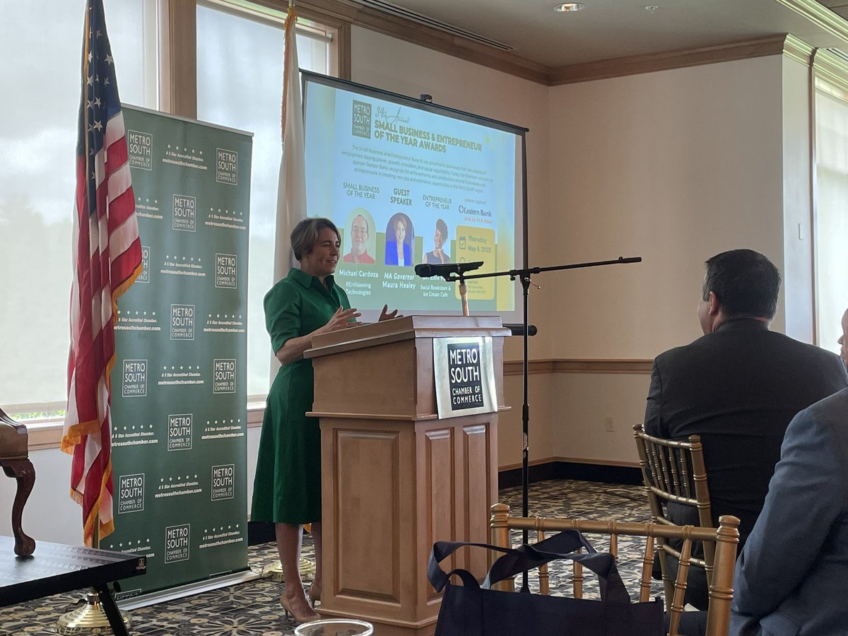 At the Metro South Chamber of Commerce luncheon for the 34th Annual Small Business &amp; Entrepreneur of the Year Awards. Congrats to Dr. Ellie Paris Social Bookstore &amp; Ice Cream Cafe of Brockton.