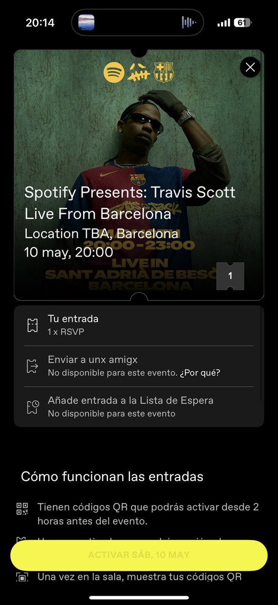 AlbertUstrell99's tweet photo. Vendo 1 entrada concierto Travis Scott
BARCELONA 10 de Mayo  20:00-23:00

Interesados dm

#traviscott #barcelona #clasico #conciertotravis #10mayo https://t.co/gEwEd58yE1