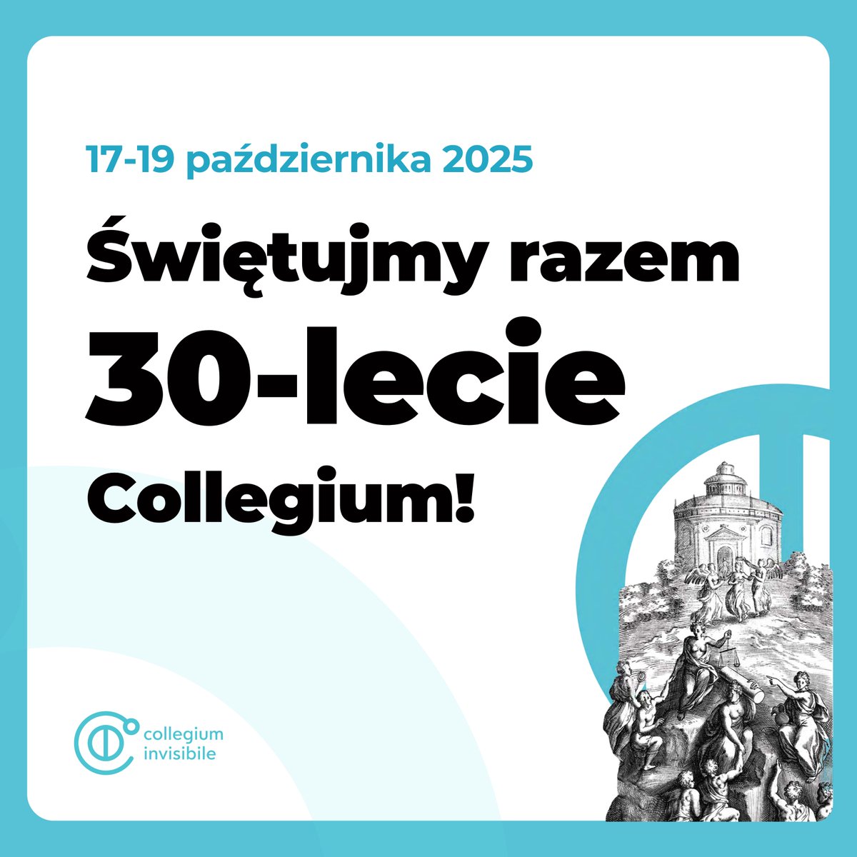 Collegium Invisibile (@coll_inv) on Twitter photo 📣 Z  radością zapraszamy na obchody naszego 30-lecia! (📍17-19.10.2025 |Warszawa)
Mamy nadzieję na dni pełne wspomnień, międzypokoleniowej wymiany doświadczeń oraz inspirujących rozmów (nie tylko) o nauce.
Zachęcamy do śledzenia wydarzenia na FB: fb.me/e/8EbJNHvIY. 📣 Z  radością zapraszamy na obchody naszego 30-lecia! (📍17-19.10.2025 |Warszawa)
Mamy nadzieję na dni pełne wspomnień, międzypokoleniowej wymiany doświadczeń oraz inspirujących rozmów (nie tylko) o nauce.
Zachęcamy do śledzenia wydarzenia na FB: fb.me/e/8EbJNHvIY.