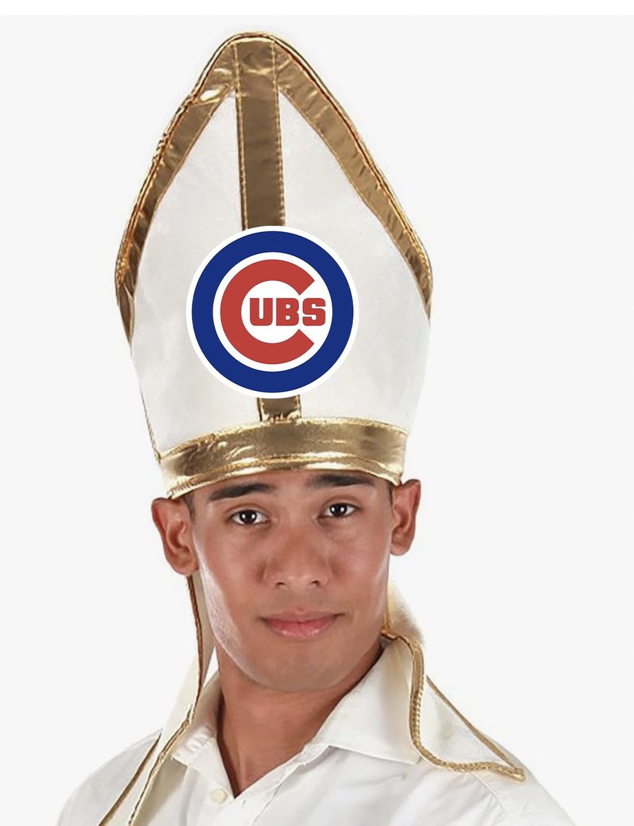 mookatron's tweet photo. @obvious_shirts Can’t wait for Pope Hat Giveaway night at Wrigley. https://t.co/zj5kgYjAtY