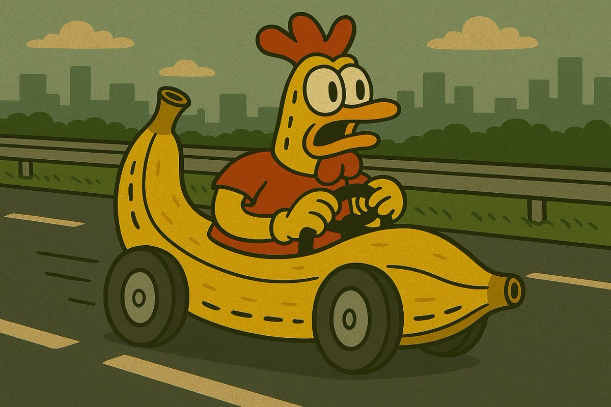 Speed limits don’t apply when you're half chicken, half banana.

$CB
