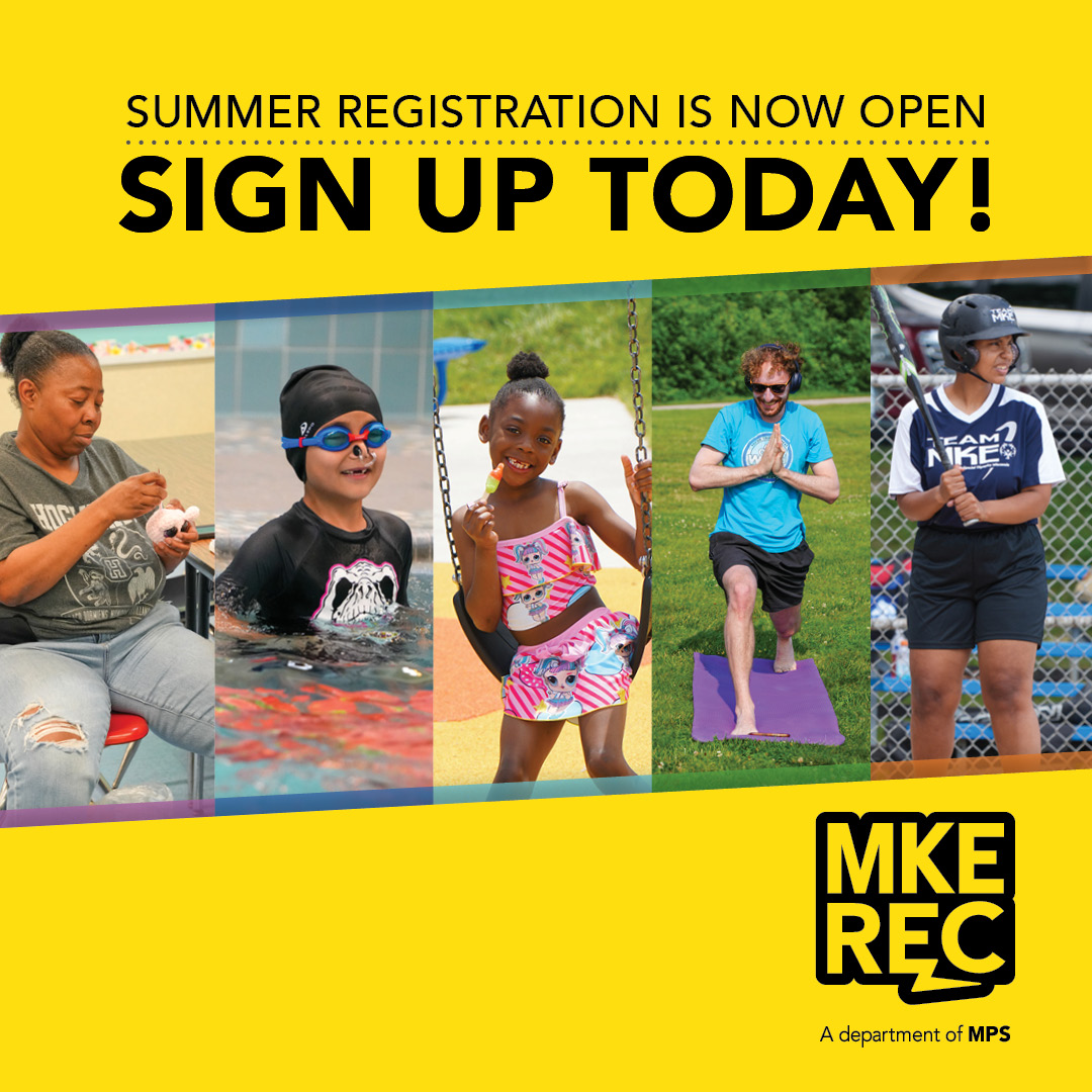 Registration for fun and affordable activities in the Summer Recreation Guide is now open for city of Milwaukee residents! To view the summer guide and find more information, please visit mkerec.net/guide!

Registration for non-residents will open May 15 at 10 a.m.