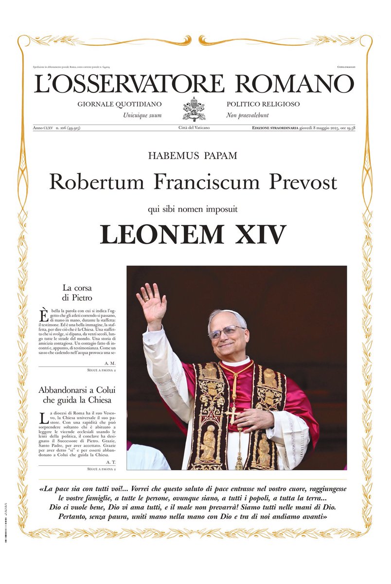 Habemus Papam!
<a href="/oss_romano/">L'Osservatore Romano</a>