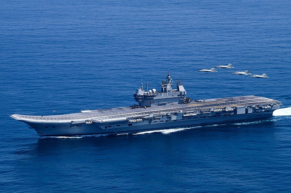 gaurav_600_'s tweet photo. "INS Vikrant isn't just a warship;
 she's a beauty that roars. Tonight, she stares down Karachi with fire in her soul. Pakistan has played for too long. If Modi had his way, the map breeding terror would have a hole where Pakistan stands—tonight itself.".

-Jay hind🇮🇳 https://t.co/MBwk7tgpzz
