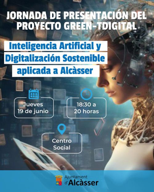 Santiago Bonet (@sbonet) on Twitter photo 🚀 ¡ No te pierdas la Jornada de presentación del Proyecto #GreenTDigital !
🗓 Jueves 19 de junio · 18:30h
🌱 Descubre innovaciones que conectan TECNOLOGÍA + PERSONAS + ORGANIZACIÓN = #TransformacionDigital
🎟 Reserva tu plaza 👉 green-tdigital.alcasser.es | <a href="/AjuntAlcasser/">Ajuntament Alcàsser</a> 🚀 ¡ No te pierdas la Jornada de presentación del Proyecto #GreenTDigital !
🗓 Jueves 19 de junio · 18:30h
🌱 Descubre innovaciones que conectan TECNOLOGÍA + PERSONAS + ORGANIZACIÓN = #TransformacionDigital
🎟 Reserva tu plaza 👉 green-tdigital.alcasser.es | <a href="/AjuntAlcasser/">Ajuntament Alcàsser</a>