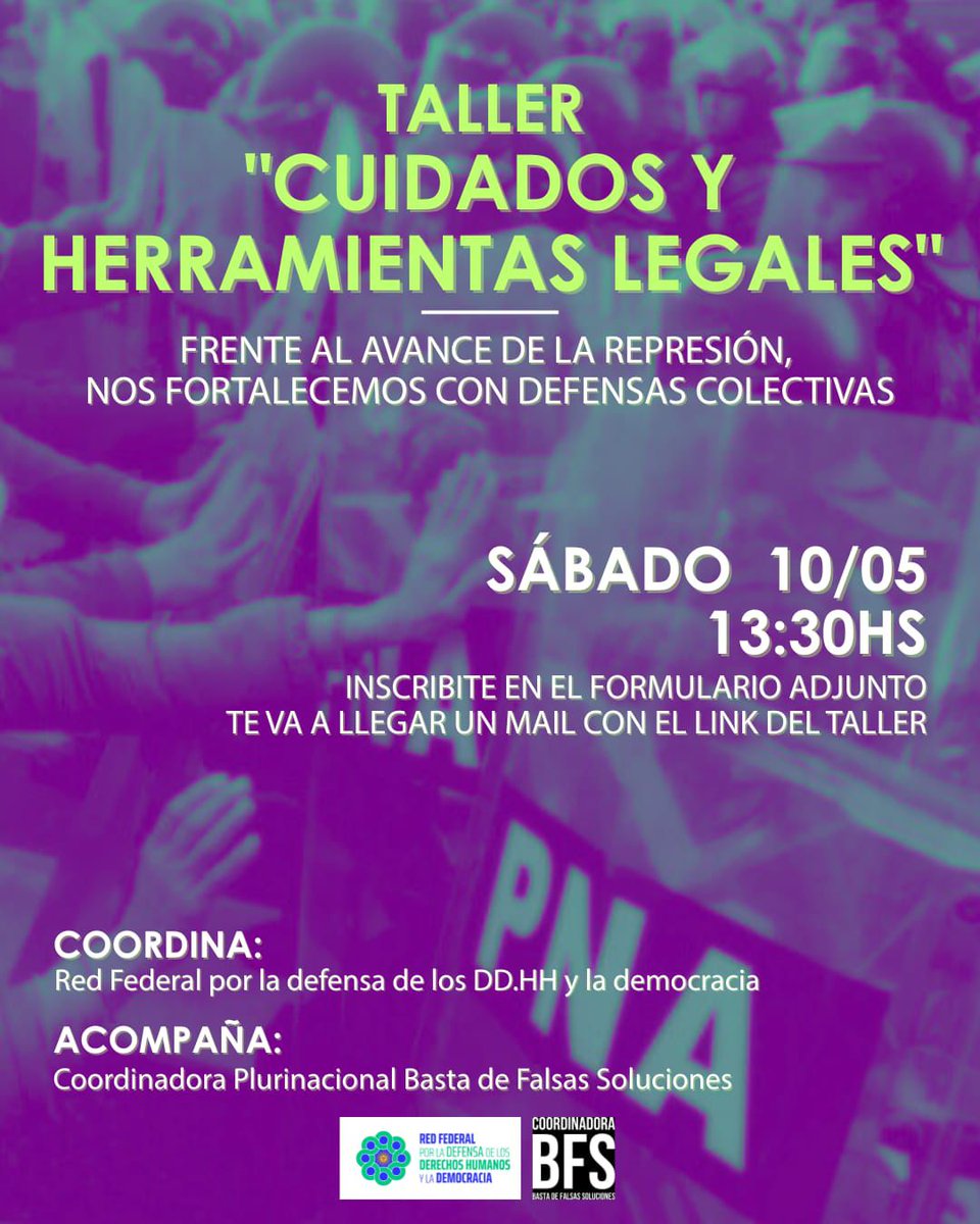 TALLER SOBRE CUIDADOS Y HERRAMIENTAS LEGALES

LINK para inscribirte
docs.google.com/forms/d/1s79Oh…