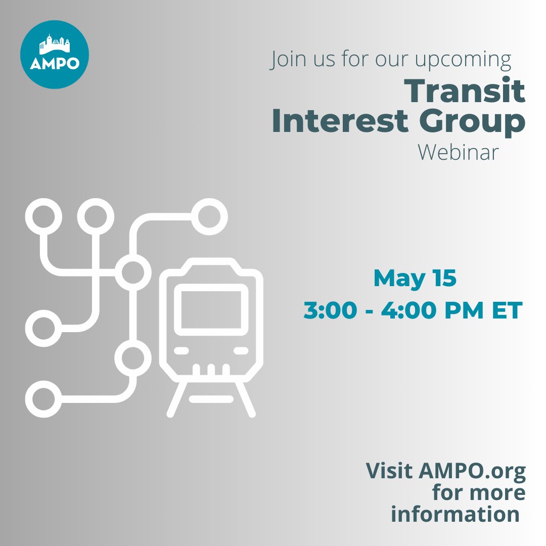 Regional planning organizations are tapping into innovative funding and financing tools to bring transformative transit projects to life. Join us next week for our Q2 Transit Interest Group webinar to learn more!

Register here: us06web.zoom.us/meeting/regist…