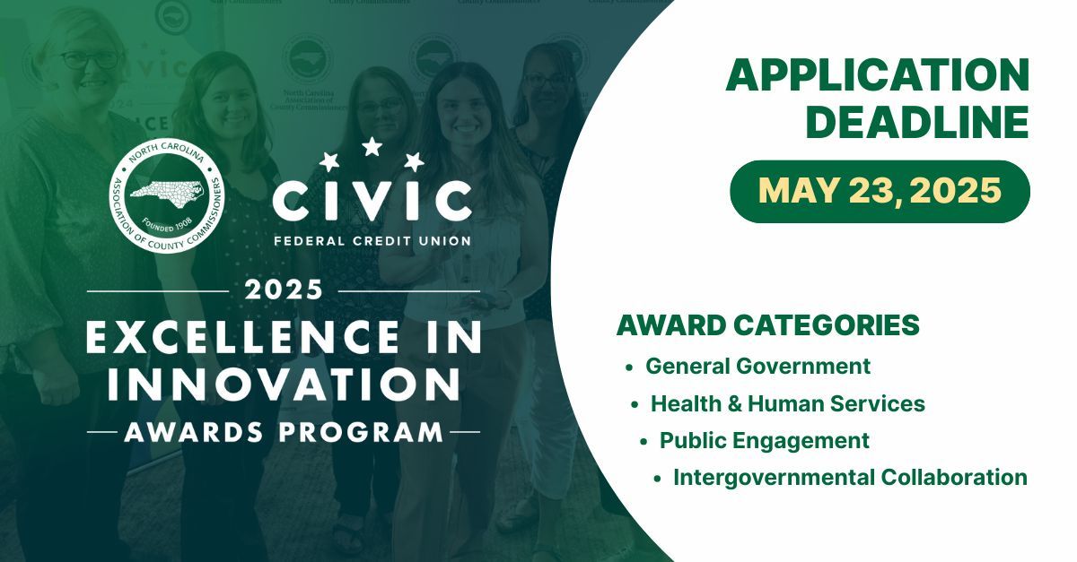 During NC Employee Recognition Week, we’re proud to highlight the Civic Excellence in Innovation Awards — honoring county government workers who drive creative solutions for our communities.

🌟 Submit your application: buff.ly/Zme34mS