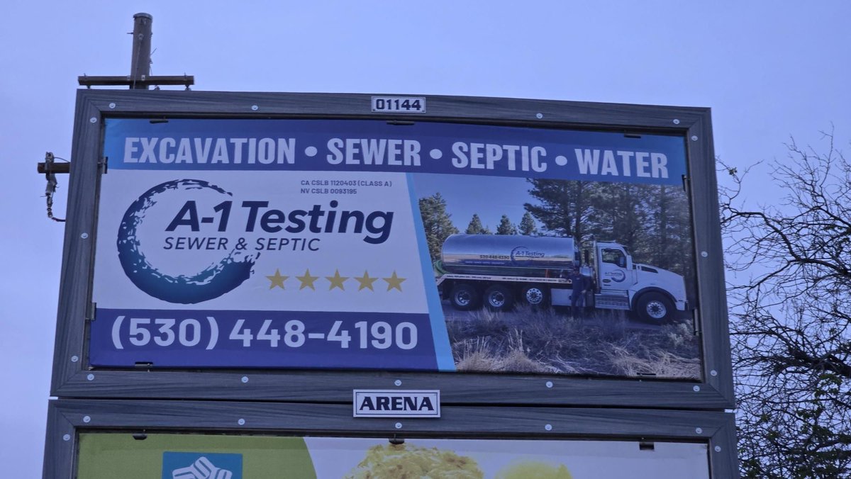 Business Spotlight: A-1 Testing Sewer &amp; Septic handles all manner of underground water and waste work, as well as excavation. They serve a broad area stretching from Truckee to Lovelock and beyond. For professional results call A-1! a-1testing.com facebook.com/a1testing/