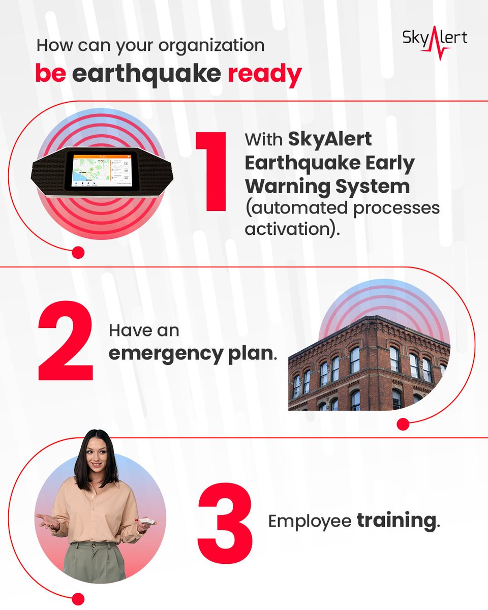 Our advanced technology and hands-on training help organizations reduce risks and save lives when earthquakes hit.

Take the next step in preparedness—request your custom EEW quote today: 
skyalertusa.com/contact.htm 

#EarthquakeAlerts #SkyAlertUSA