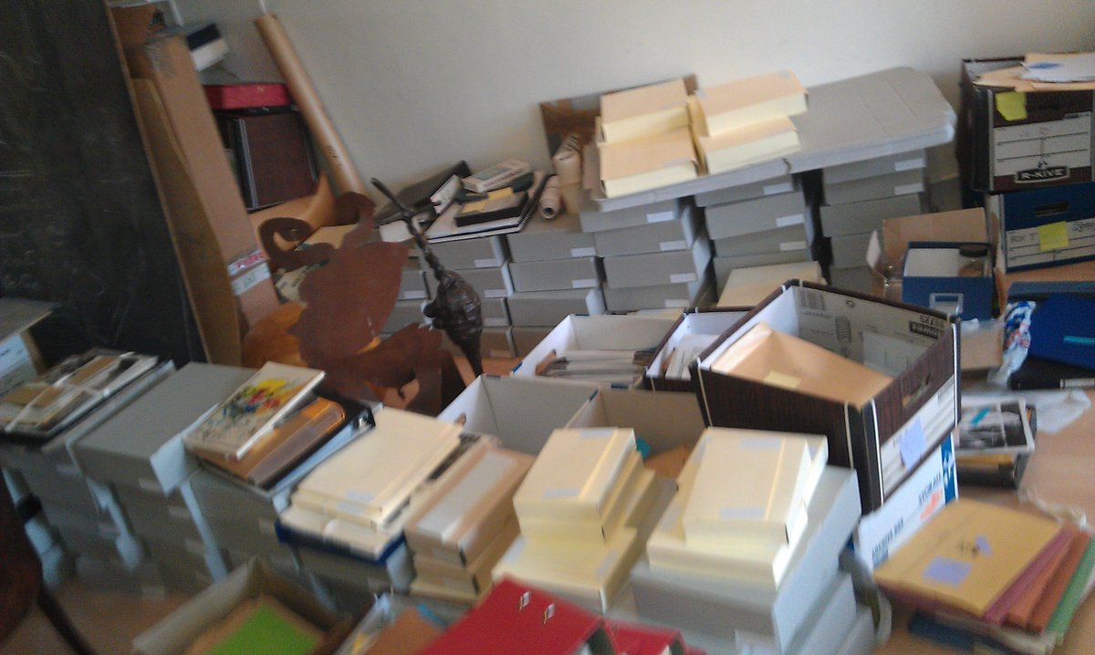 The early days of setting up the Barry Flanagan archive.
